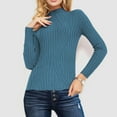 thumbnail image 2 of LOVZFMLL Women's Sweaters Turtleneck Ribbed Pullover Solid Color Classic Basic Elegant Slim Undershirt Tops Warm Fall Winter Clothes, 2 of 6