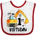 thumbnail image 3 of Inktastic Construction Truck It's My 1st Birthday Boys or Girls Baby Bib, 3 of 4
