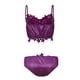 thumbnail image 4 of Gibobby Conjunto de lencería Sujetador + tangas Conjunto Sujetador Damas Lencería de encaje Tanga Ropa interior Lencería sexy Bordado Sexy(Morado, 3XL), 4 of 5