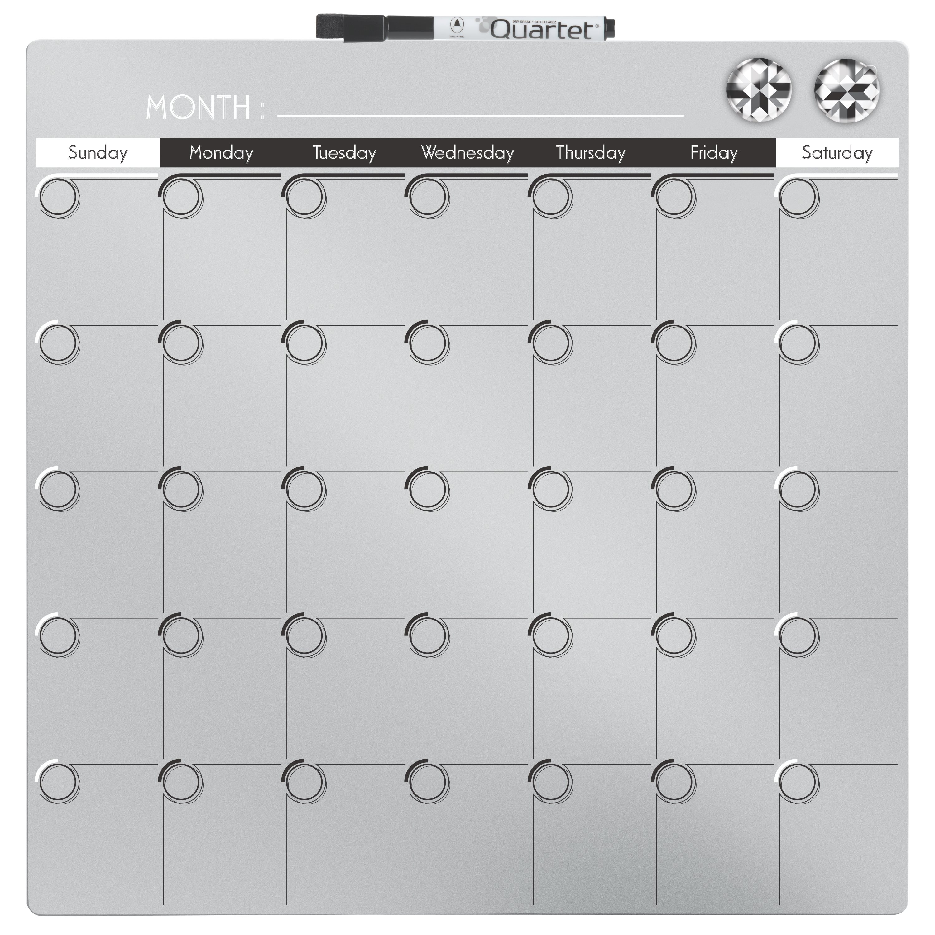 Quartet 1 Month Magnetic Dry Erase Calendar Board Silver 14 X 14 Quartet 1 Month Magnetic Dry Erase Calendar Board Silver 14 X 14