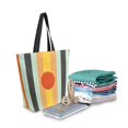 thumbnail image 2 of FORMRS Womens Canvas Tote Bag with Zipper Inner Pocket Shoulder Handbag, Stripes and Circle, 2 of 7