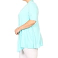 thumbnail image 3 of Women's Plus Size Short Sleeves Draped Open Front Solid Cardigan, 3 of 6