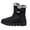 Black, variant on Women's Snow Boots Winter Warm Waterproof Slip On Mid-Calf Booties Fleece Lined Hook and Loop Outdoor Round Toe Snow Boot