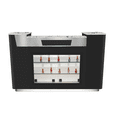 thumbnail image 5 of MAYAKOBA Sonoma II Reception Desk with Glass Display Adjustable Shelves, Side Cabinets, Office Restaurant Beauty Salon Furniture, Luxe Black/Silver Accents, 5 of 7