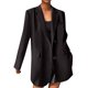 thumbnail image 1 of Gibobby Blazer de mujer casual Chaquetas blazer largo para mujer estilo casual para negocios para trabajo profesional oficina bolsillos con solapa(Negro,G), 1 of 5