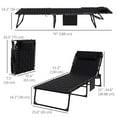 thumbnail image 3 of Outsunny Chaise Longue Pliante, Chaise de Bronzage Inclinable Rembourrée, Noire, 3 of 10