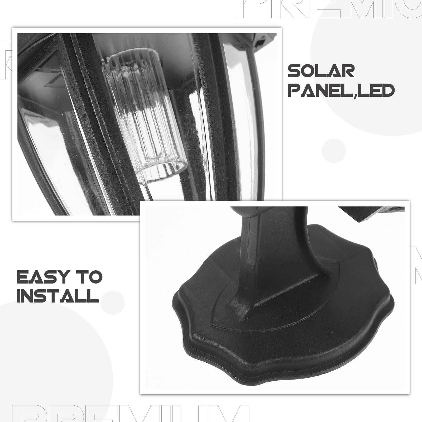 PRETYZOOM Solar Sensor Wall Light Solar Wall Lamp Outdoor Wall Mount Lamp for Porch Garden Fence