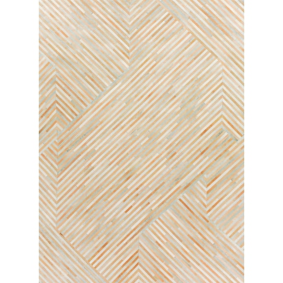 Exquisite Rugs Natural Hide Beige/Ivory Leather Hide Hand-Tufted Area Rug