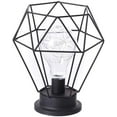 thumbnail image 1 of Lámpara de mesa de alambre de metal negro, luz de noche estilo jaula de cesta de hierro moderna, lámpara de noche retro, luz de estacionamiento, diamante de hierro brillar Hogar, 1 of 5
