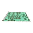 thumbnail image 2 of Ahgly Company Machine Washable Indoor Round Solid Turquoise Blue Modern Area Rugs, 4' Round, 2 of 4