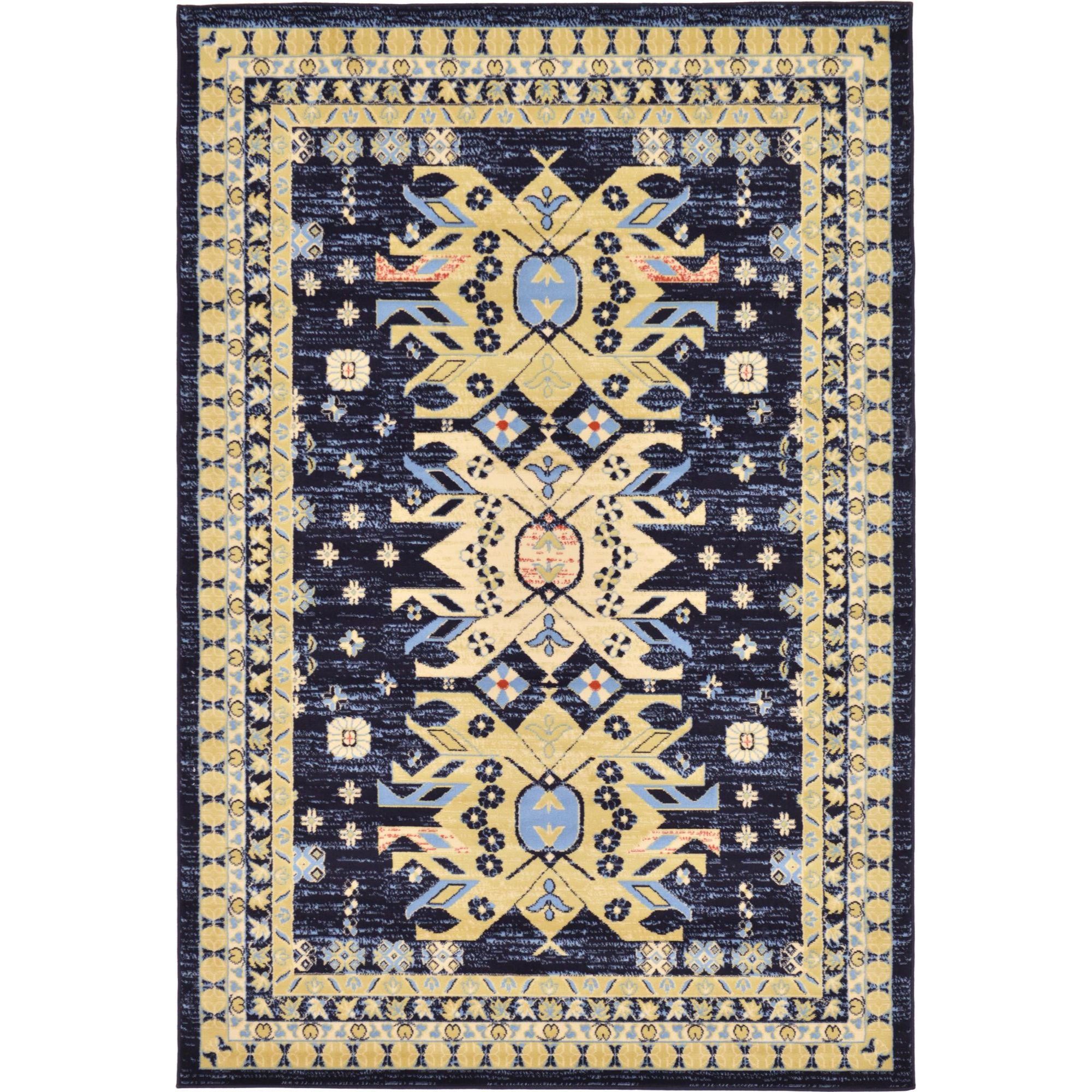 Unique Loom Indoor Rectangular Southwestern Traditional Area Rugs Blue