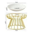 thumbnail image 5 of opvise Pet Bowl Ceramic Anti-overturn Raised Iron Stand Protect Cervical Vertebra Cats Dogs Water Food Feeding Dish Golden, 5 of 7