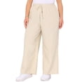 thumbnail image 4 of Pantalones Palazzo de Talla Grande para Mujer FAB CURVES con Cintura Elástica y Cordón, con Bolsillos, Pantalones de Pierna Ancha Casual 1X Albaricoque, 4 of 6