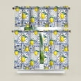 thumbnail image 5 of Blue Tiles Lemon Kitchen Curtains Short and Valance Set Fruit ining Room Fabric Curtain Drapes Retro Rustic Cafe Curtains Valance for Home Decor, 5 of 5