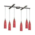 thumbnail image 1 of Elk Lighting Lungo 6 Pendentif Lumière en Nickel Satiné et Feu Rouge, 1 of 1