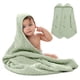 thumbnail image 1 of Toallas con Capucha para Bebé 2 Pzas, Grandes 81 x 81 cm  6 Capas de Algodón Muselina 100%  Suaves y Absorbentes para Bebés, Niños y Niñas  Diseño Unisex para la Hora del Baño Salvia, 1 of 5