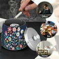 thumbnail image 4 of Yayeee Ashtray with Lid for Cigarette Smokeless Stainless Steel Home Ash Holder, Bloom Flowers, 4 of 7