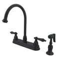 thumbnail image 1 of Kingston Brass KB3755ALBS 8 Inch Center Kitchen Faucet With Side Sprayer - Oil Rubbed Bronze, 1 of 1