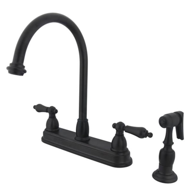 Kingston Brass KB3755ALBS 8 Inch Center Kitchen Faucet With Side Sprayer - Oil Rubbed Bronze