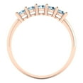 thumbnail image 5 of 0.35 ctw Wedding Band for Women - 14K Rose Gold Simulated Blue Diamond Stackable Eternity Ring, 5 of 6