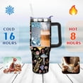 thumbnail image 3 of Mushroom Tumbler with Lid and Straw, Stainless Steel Mushroom 40oz Tumbler with Handle, Black Mushroom Travel Coffee Mug Mushroom Gifts Cups for Women and Men, 3 of 6