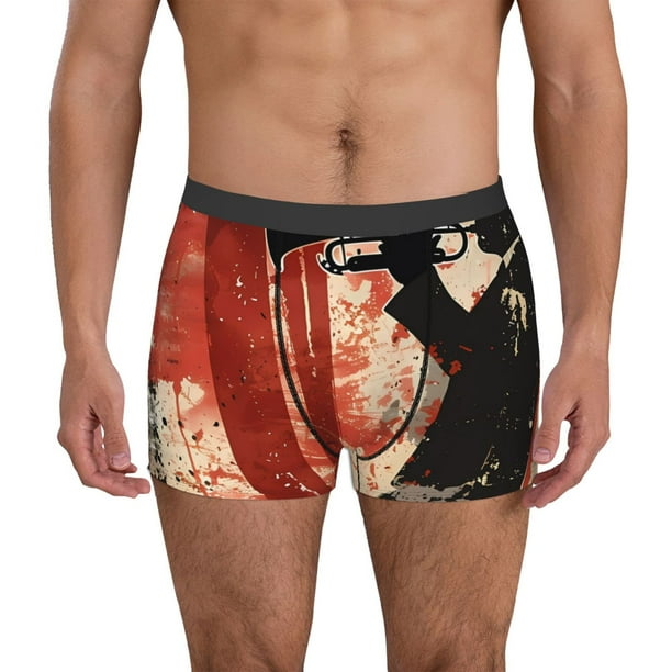 Fotbe Silhouette Trumpet Red Art Calzoncillos Tipo Boxer con Bolsa de Soporte Total para Hombre, X-Temp Fresco, Transpirable y de Secado Rápido-XX-Large