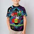 thumbnail image 2 of Geometry Dash Children's T-Shirt Short Sleeve T-Shirt Breathable Summer Tee Shirt for Boys Girls 150CM, 2 of 8