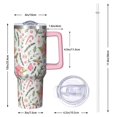 thumbnail image 2 of 40oz Xmas Tumbler with Lid and Straw, Stainless Steel Cup with Handle Snowflakes Travel Coffee Mug, Holiday Gifts, 2 of 4