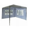 Pool Central Set of 2 Blue and White Striped Canopy Gazebo Sidewalls with Windows 10'