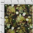 thumbnail image 2 of oneOone Silk Tabby Olive Green Fabric Skull Sewing Fabric By The Yard Printed Diy Clothing Sewing Supplies 42 Inch Wide, 2 of 5