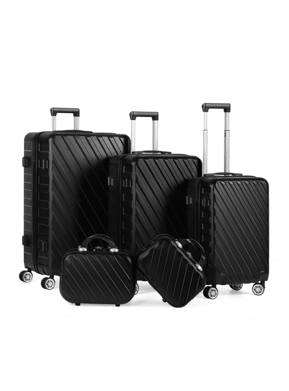 5 Piece Sets, Lightweight Rolling Hardside Travel Luggage with TSA Lock Spinner