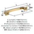 thumbnail image 3 of Amerock Incisive 5-1/16 inch (128mm) Center-to-Center Champagne Bronze Cabinet Pull, 10 Pack, 3 of 4