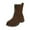 Coffee 1, variant on Wensltd Wide Calf Boots for Women Retro Style Fall Winter Classic Comfort Flat Boots Solid Color Shoes
