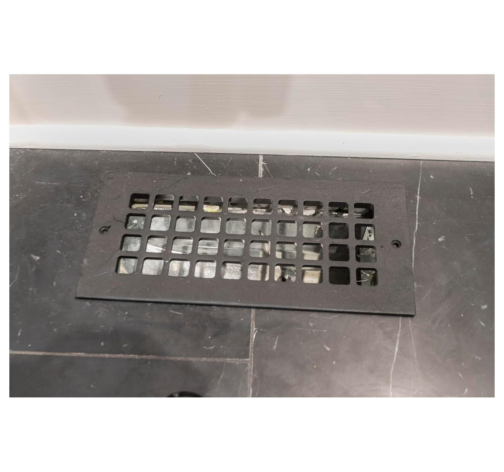 G612-AH Grid Series 10" x 4" Grille with Mounting Holes, Grey Aluminum