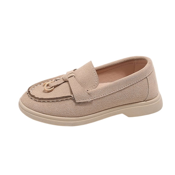 Beige Toddler Girls Soft Sole Casual Loafers Beige Spring Summer Fashion Princess Shoes Pu Leather Flats For Kids