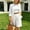 White, variant on Plus Size Women's Long Sleeve Blazer & High Waist Shorts Set – Button Closure, Solid Color Summer Office Suit White，L