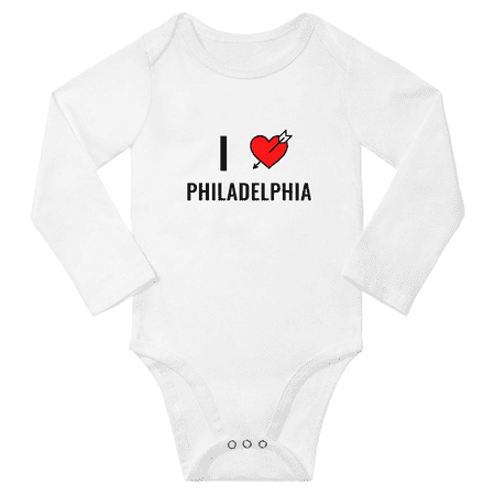 

I Love Philadelphia Funny Baby Long Sleeve Clothes Bodysuits Infant Boy Girl Unisex (White 12-18M)
