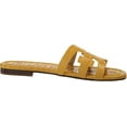 thumbnail image 6 of Sam Edelman Bay Sunflower Slide Mule Open-Toe Slip-On Leather Wide Flat Sandals (Sunflower, 6.5), 6 of 6