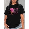 thumbnail image 1 of Women'S Inspirational Quote T-Shirt - Casual Crew Neck Short Sleeve Tee with Pink Hat Graphic, 100% Polyester Knit Fabric, Medium Stretch, 180g/m² - Spring/Summer/Fall Fashion Top, 1 of 7