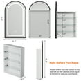 thumbnail image 7 of Etemnozon Arched Medicine Cabinet with Light,Recessed Lighted Led Medicine Cabinet Mirror with Storage for Bathroom,Stainless Steel Metal Framed Rectangular Bathroom Cabinet with Mirror 20x36'',Black, 7 of 7