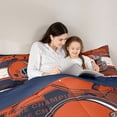 thumbnail image 5 of Erosebridal American Football Comforter Sets Twin Size, Soccer Sports Comforters & Duvets, Navy Orange, Chicago, REversible 2 Pieces, Lightweight, 5 of 7