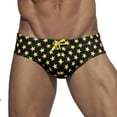 thumbnail image 1 of Wo-Fusoul Swimming Trunks for Men Low Waist Drawstring High Vent Quick Dry Underpants Black, 1 of 4