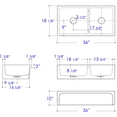 thumbnail image 2 of ALFI brand AB3618ARCH-B  36" Biscuit Arched Apron Thick Wall Fireclay Double Bowl Farm Sink, 2 of 6