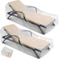thumbnail image 2 of TGHTBA-2-Pack Waterproof Outdoor Chaise Lounge Covers for Patio Furniture - Reusable & Heavy-Duty Clear Plastic Outdoor Furniture Covers Waterproof for Lounge Chairs, 84" x 32" x 32", 2 of 4