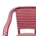 thumbnail image 4 of Baton Aluminum and Wicker Outdoor French Bistro Chairs, Set of 2, Red, White, and Wood Print, 4 of 7