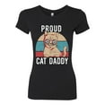 thumbnail image 3 of Proud Cat Daddy Cat Lover Womens Slim Fit Junior Tee, Black, Large, 3 of 5