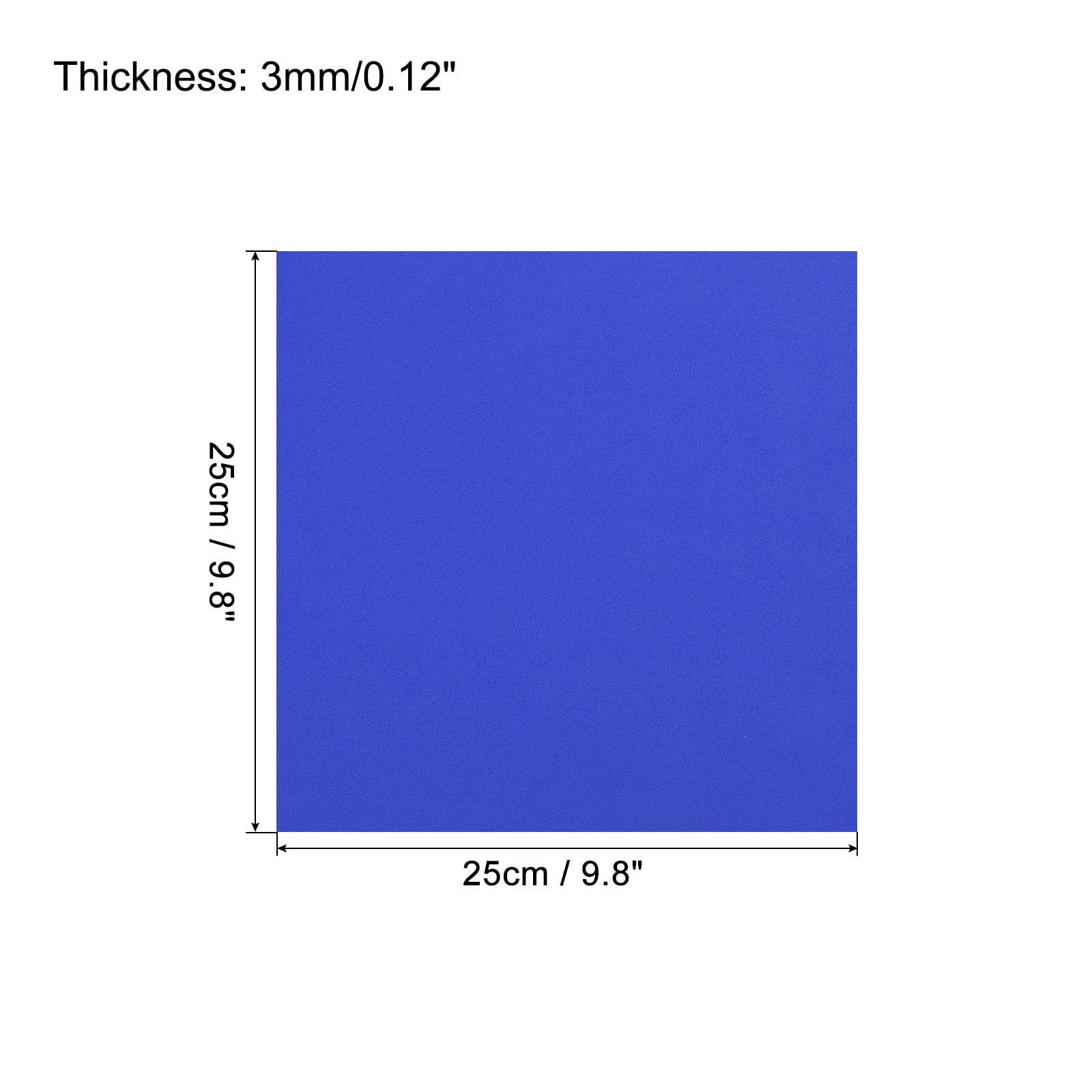 EVA Foam Sheets Blue 9.8 Inch x 9.8 Inch 3mm Thick Crafts Foam Sheets Pack of 6
