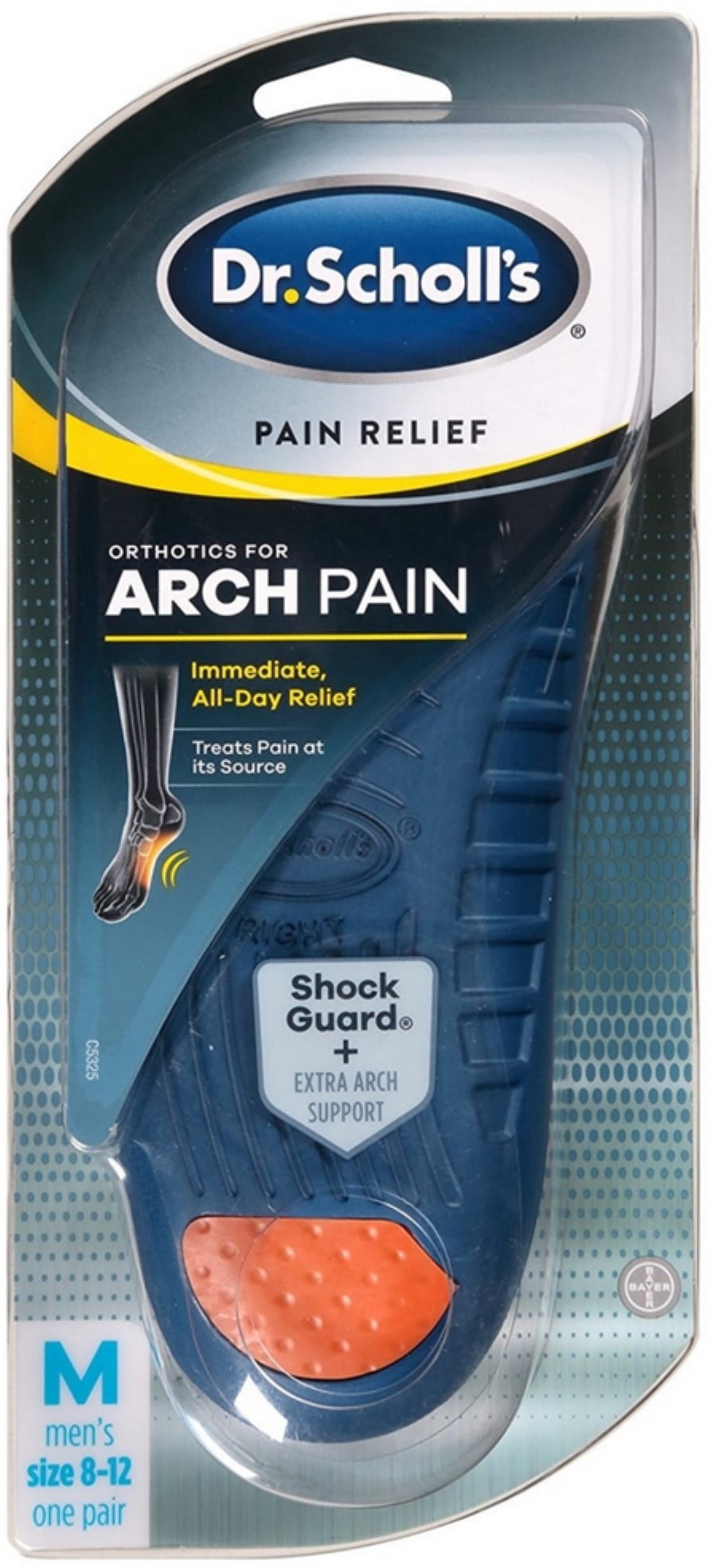 3 Pack Dr. Scholl's Pain Relief Orthotics for Arch Pain for Men, Size