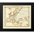 thumbnail image 2 of Berghaus, Heinrich 17x15 Black Modern Framed Museum Art Print Titled - Karte Von Europa, 1837, 2 of 5