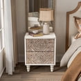 thumbnail image 2 of Mesita de noche Nightstand COSIEST de madera de estilo vintage con 2 cajones, 2 of 7